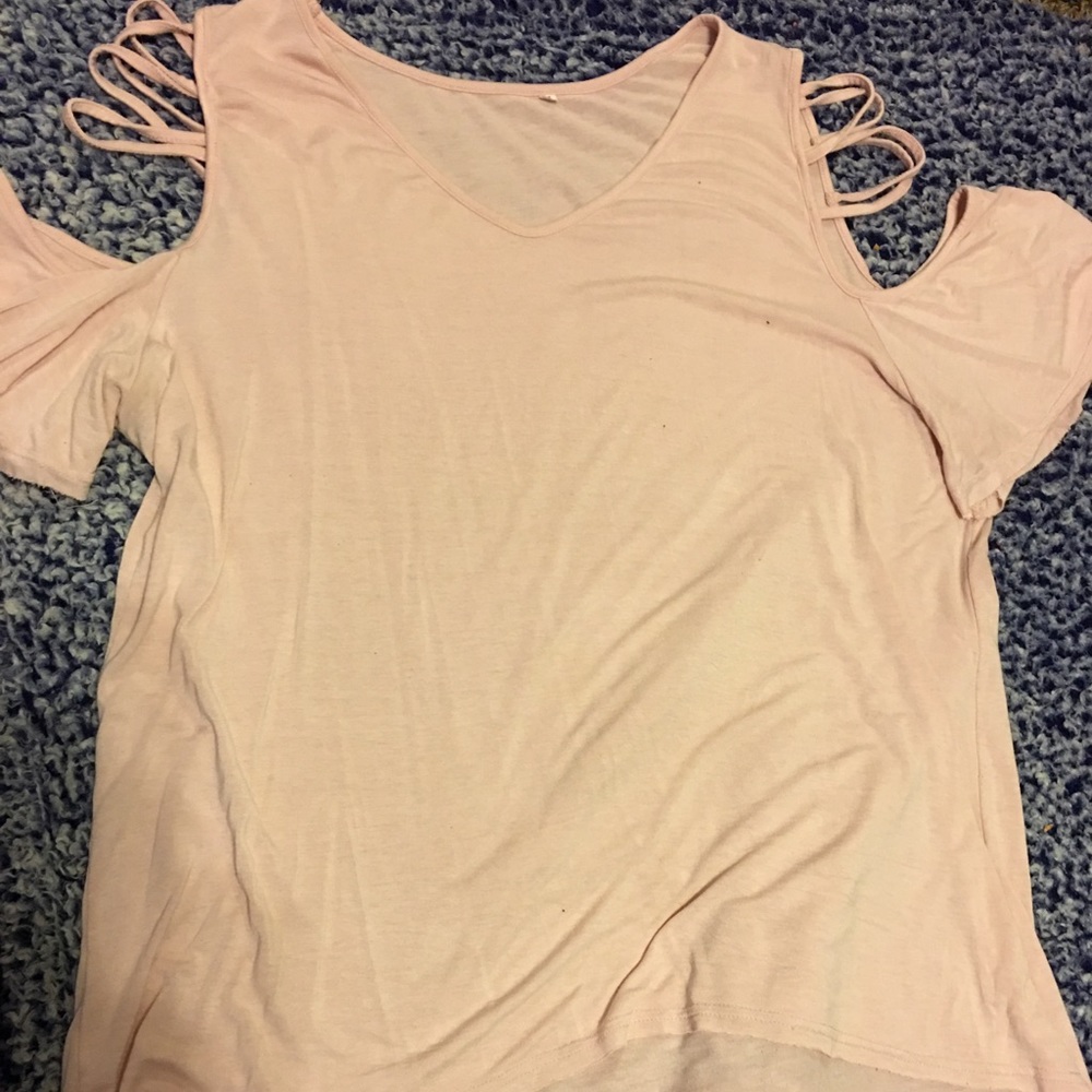 Off the shoulder sheer blouse